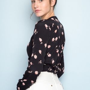Brandy Melville Floral Wrap Top